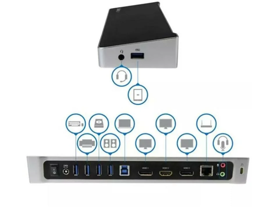 StarTech Triple Monitor USB 3.0 Laptop Docking Station - 4K HDMI, 2x DisplayPort - Universal USB Dock for Windows & Mac OS - Image 7